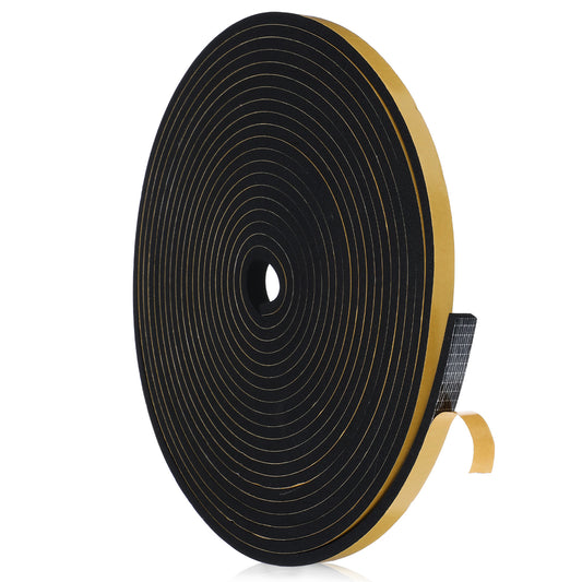 1 PCS Foam Weather Stripping Door Gap Sealing Strip Window Foam Seal Strip Weatherproof Foams Tape Door Insulation Strips for Lightproof Noise-Reducing Front Doors (1/2 Inch X 1/4 Inch X 33ft)